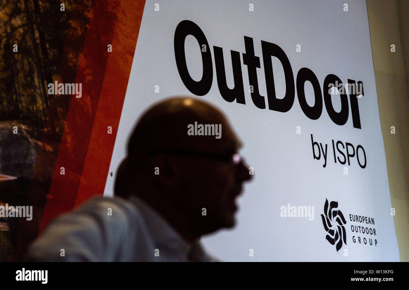 Munich, Germany. 30th June, 2019. Klaus Dittrich, Managing Director of Messe  München, speaks at a press conference of the leisurewear and sports fair  OutDoor by ISPO. Credit: Lino Mirgeler/dpa/Alamy Live News Stock