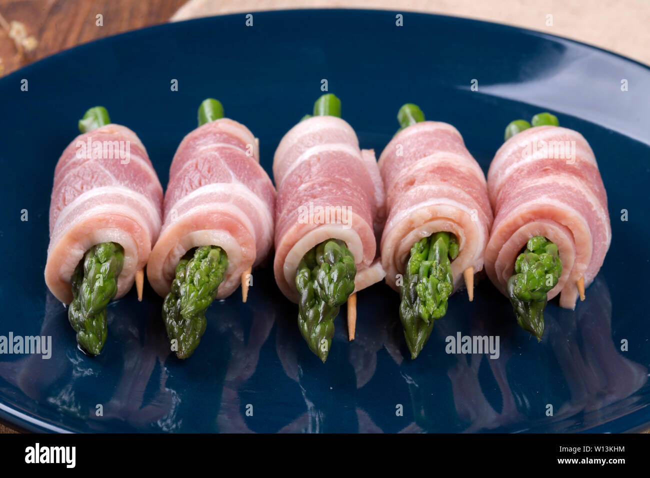 Bacon asparagus roll Stock Photo Alamy