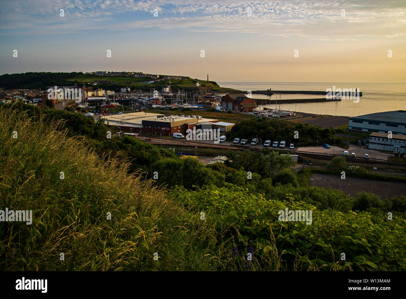 A view of Whitehaven harbour and marina taken from bransty whitehaven