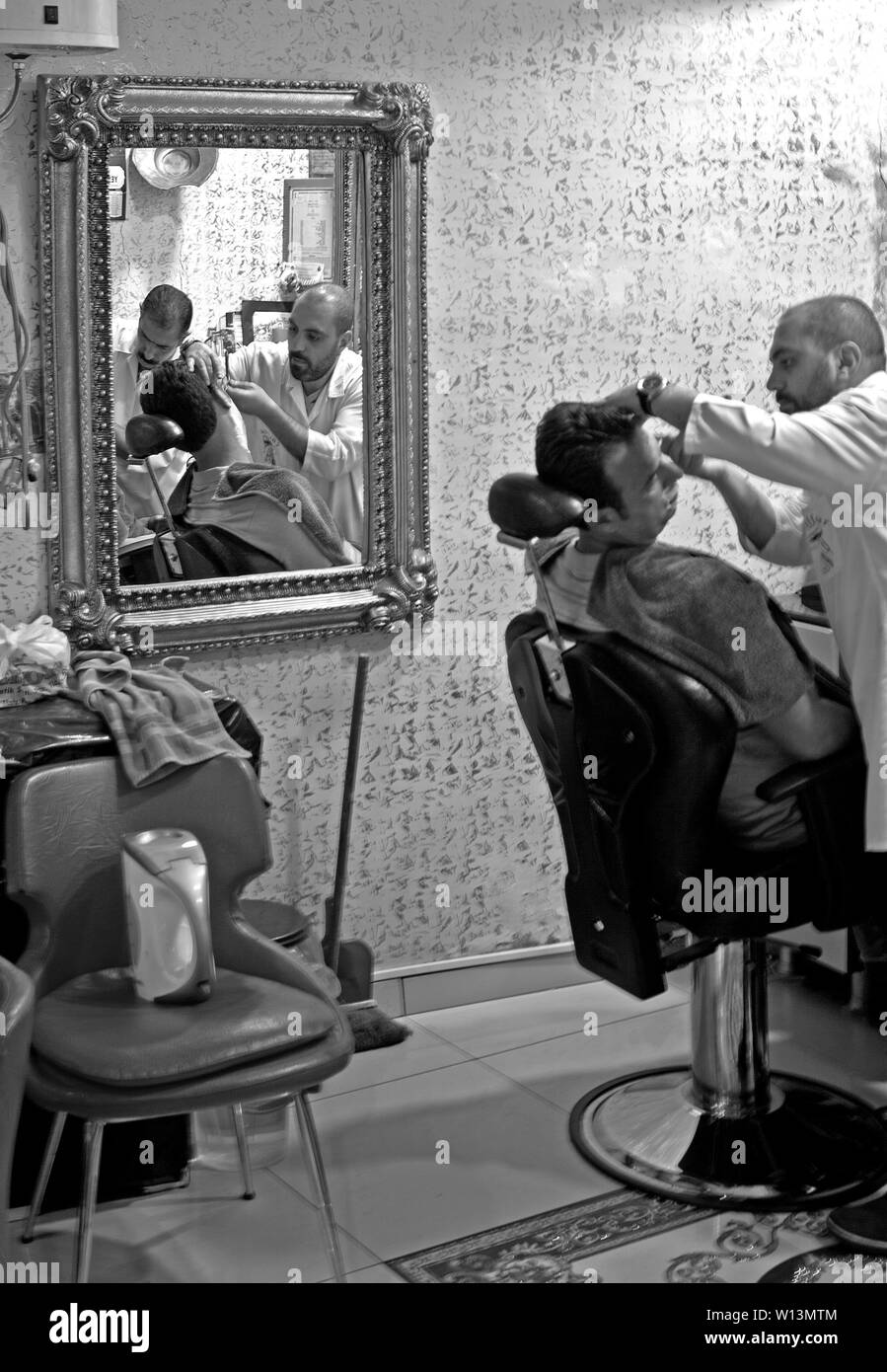 Reflection at the Barbers in the Grand Bazaar Stock Photo