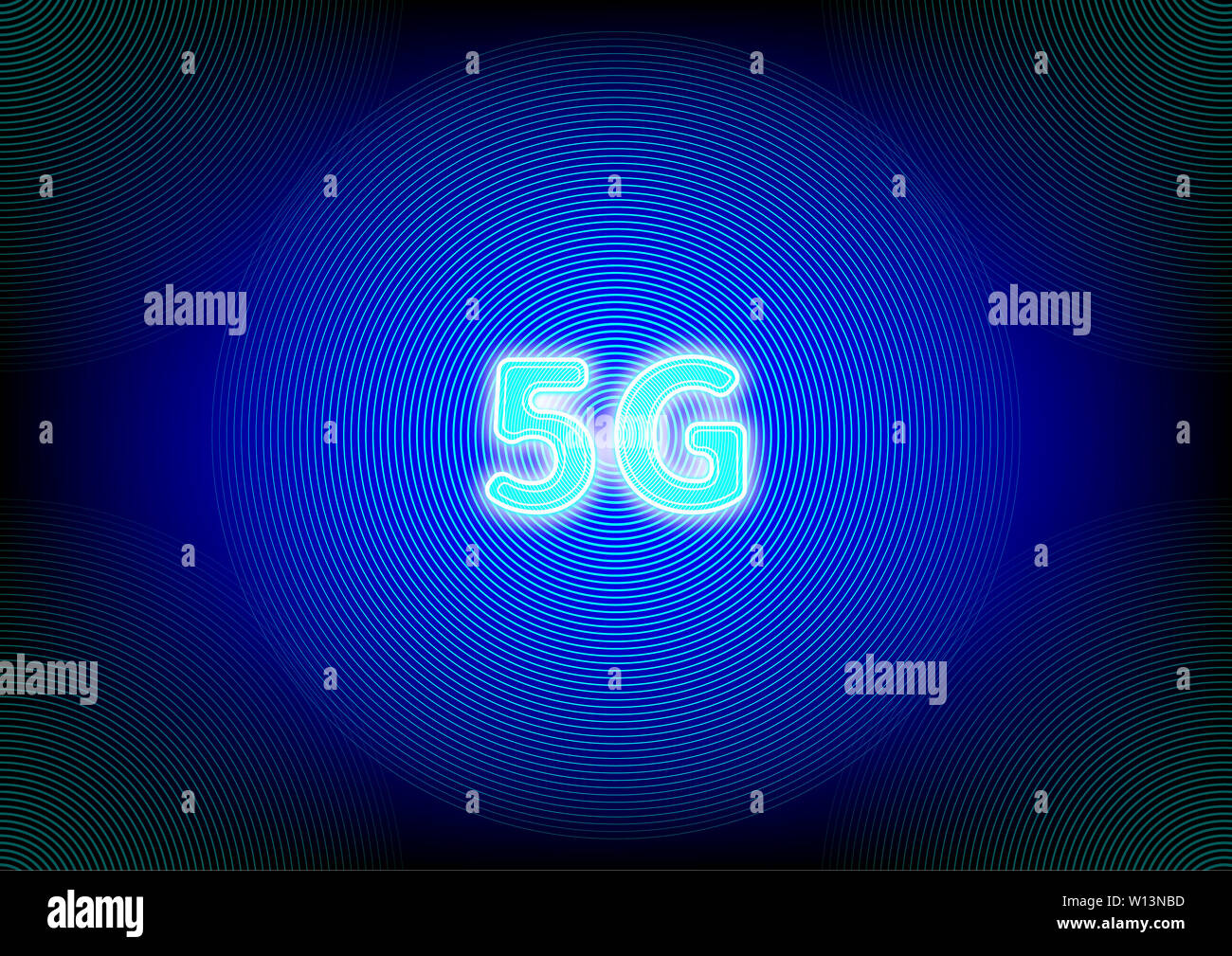 5G technology chip concept diagram Stock Photo