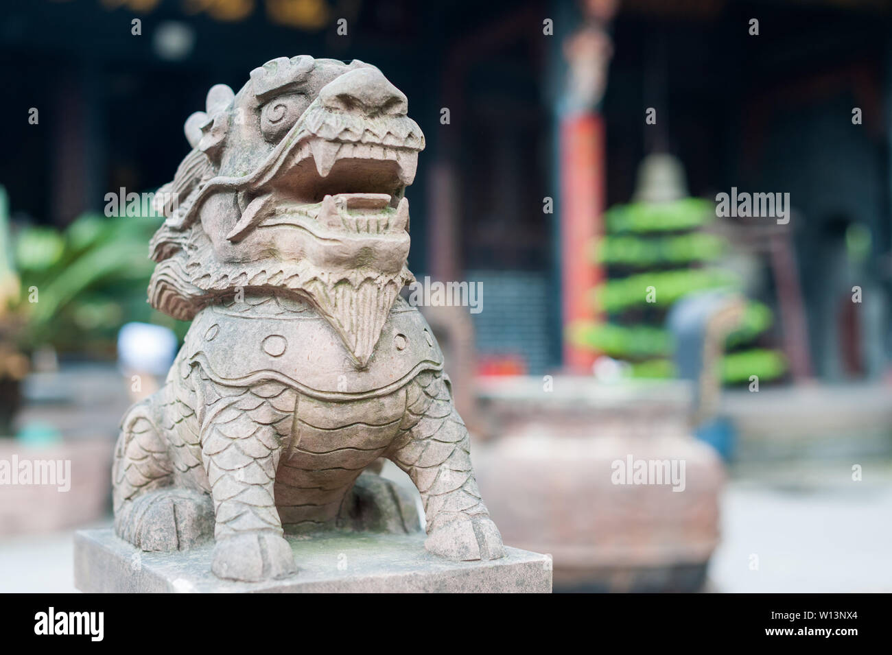 Kirin stone carving Stock Photo