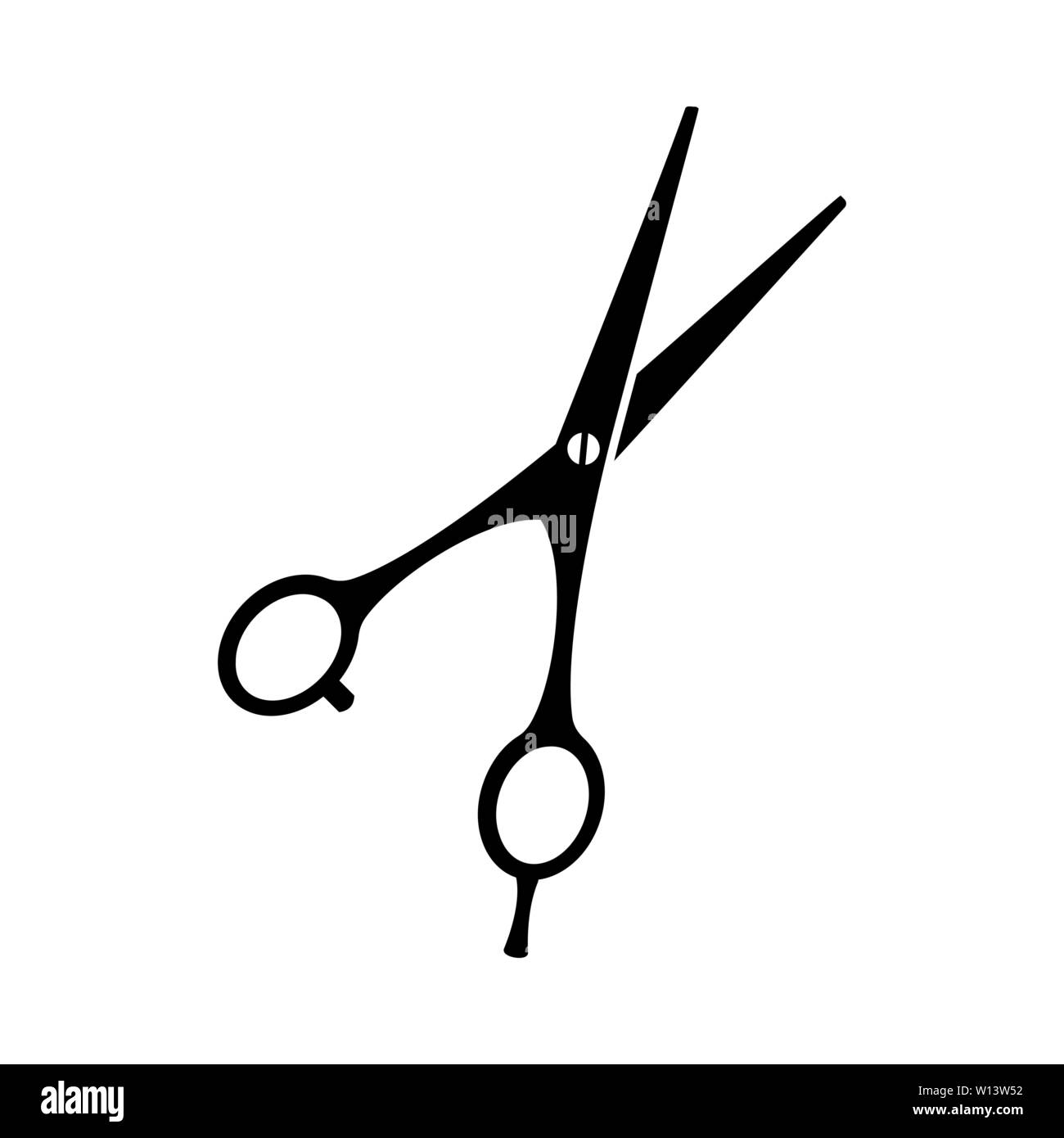 Black and white open scissors silhouette Stock Vector