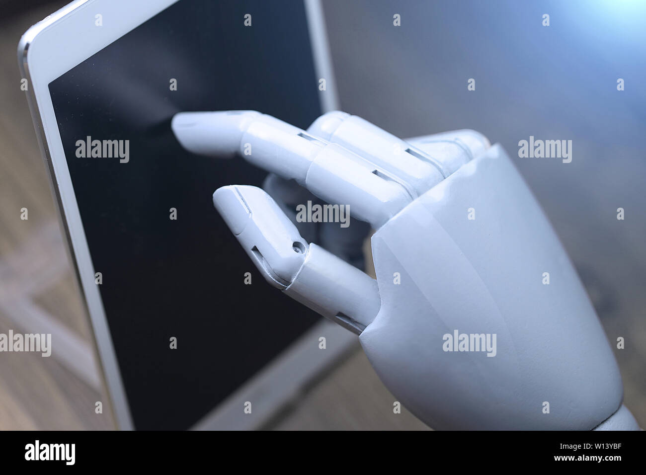 AI robotic operations tablet Stock Photo