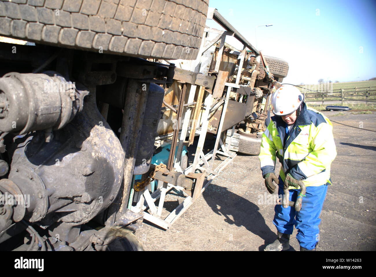 lorry crash Stock Photo