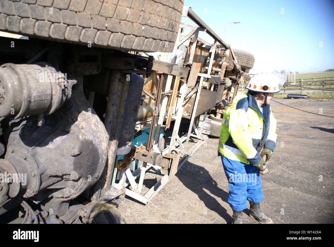 lorry crash Stock Photo