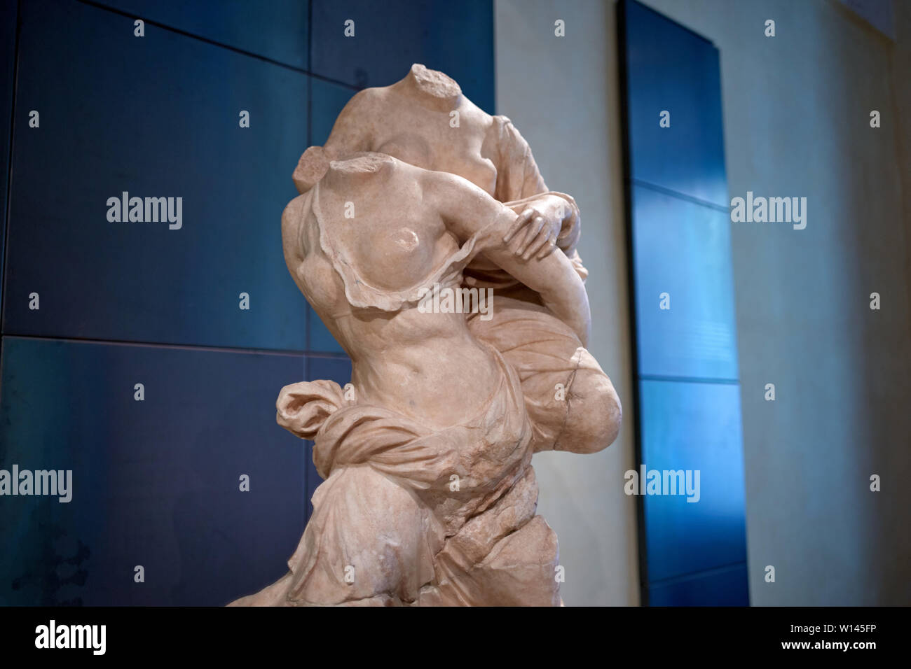 Ancient Roman sculptures in the Capitoline museum in Rome Stock Photo