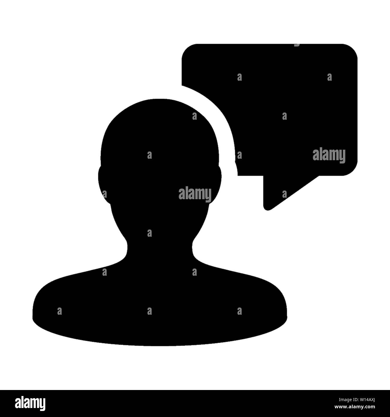 Discussion icon vector male person profile avatar with speech bubble ...