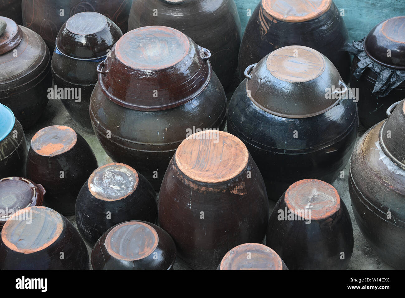Kim Chi Pots photographed in South Korea Stock Photo
