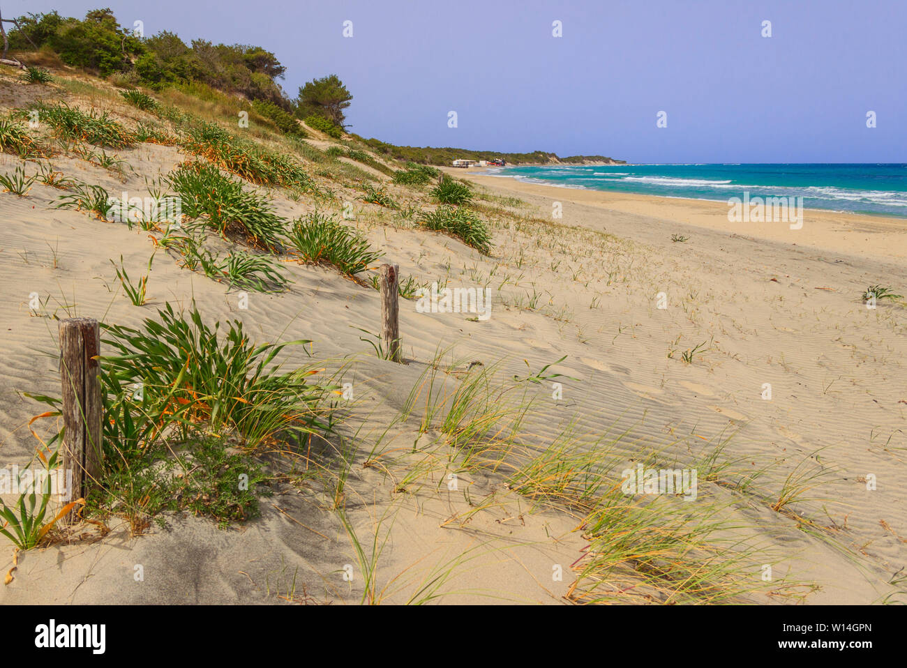 The most beautiful sandy beaches of Apulia.Salento coast: Alimini Beach,ITALY (Lecce). Stock Photo