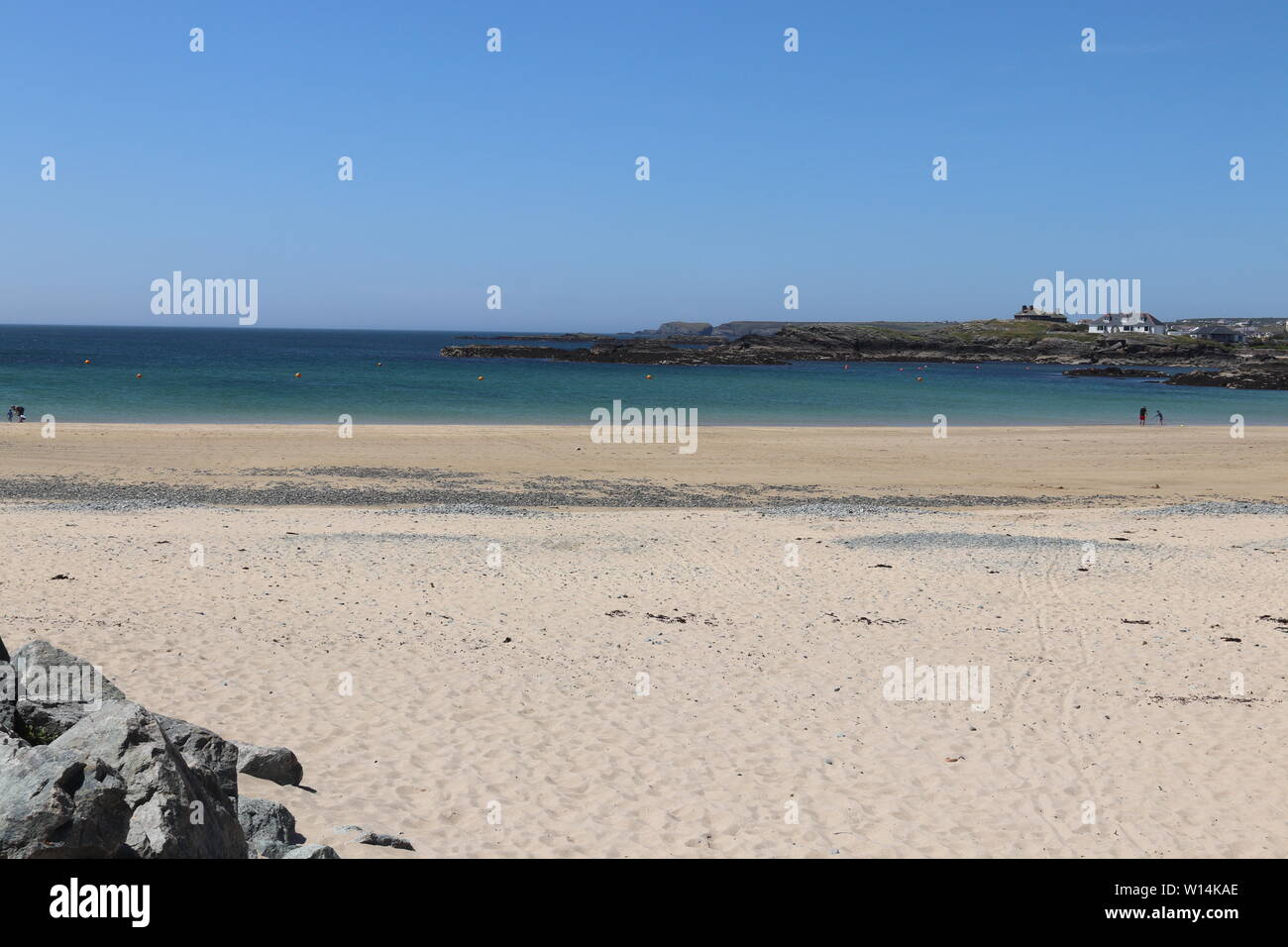 Trearddur bay is a village, seaside resort south of Holyhead on the west coast of Holy Island on