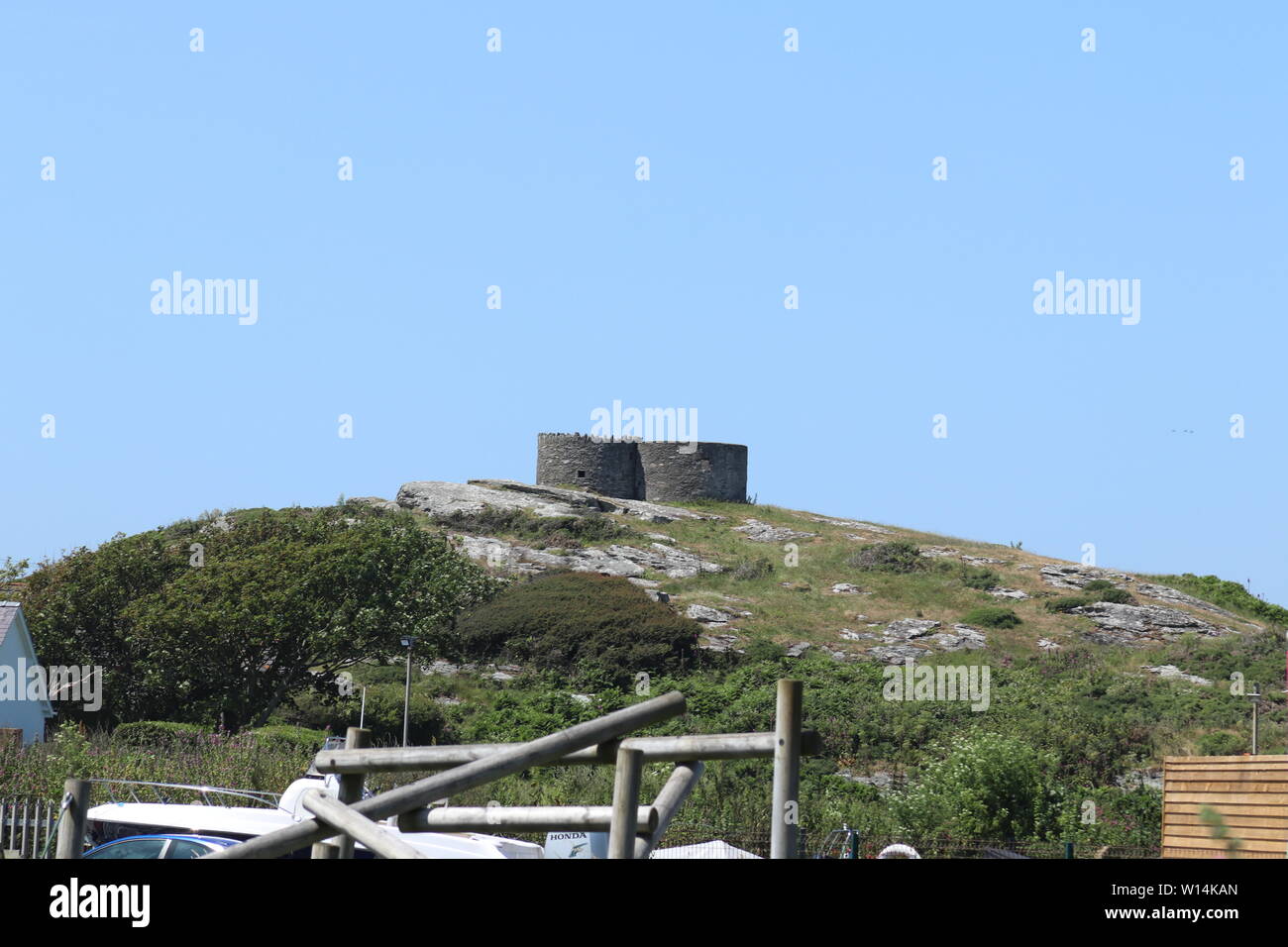 Trearddur bay is a village, seaside resort south of Holyhead on the west coast of Holy Island on