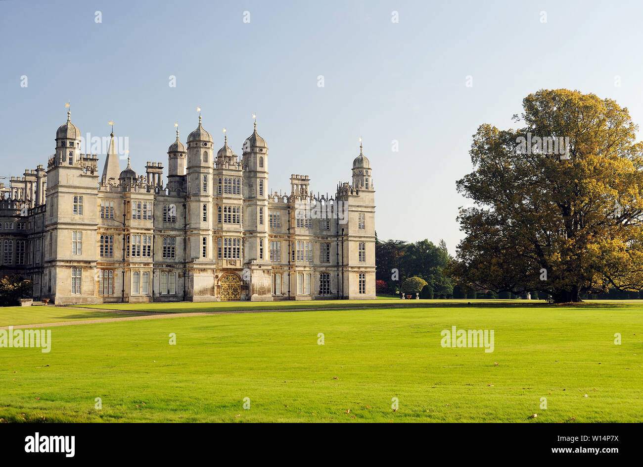 Burghley House, Cambridgeshire postal address is Stamford, Lincolnshire Stock Photo Alamy