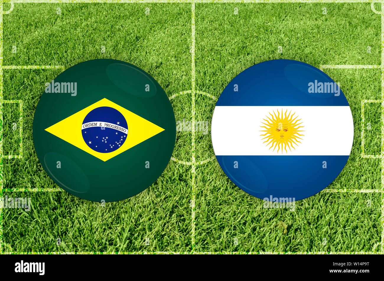 Brasil vs Argentina football match Stock Photo Alamy