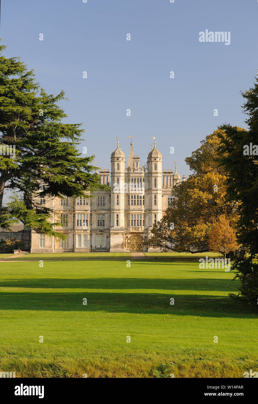 Burghley House, Cambridgeshire postal address is Stamford, Lincolnshire Stock Photo Alamy
