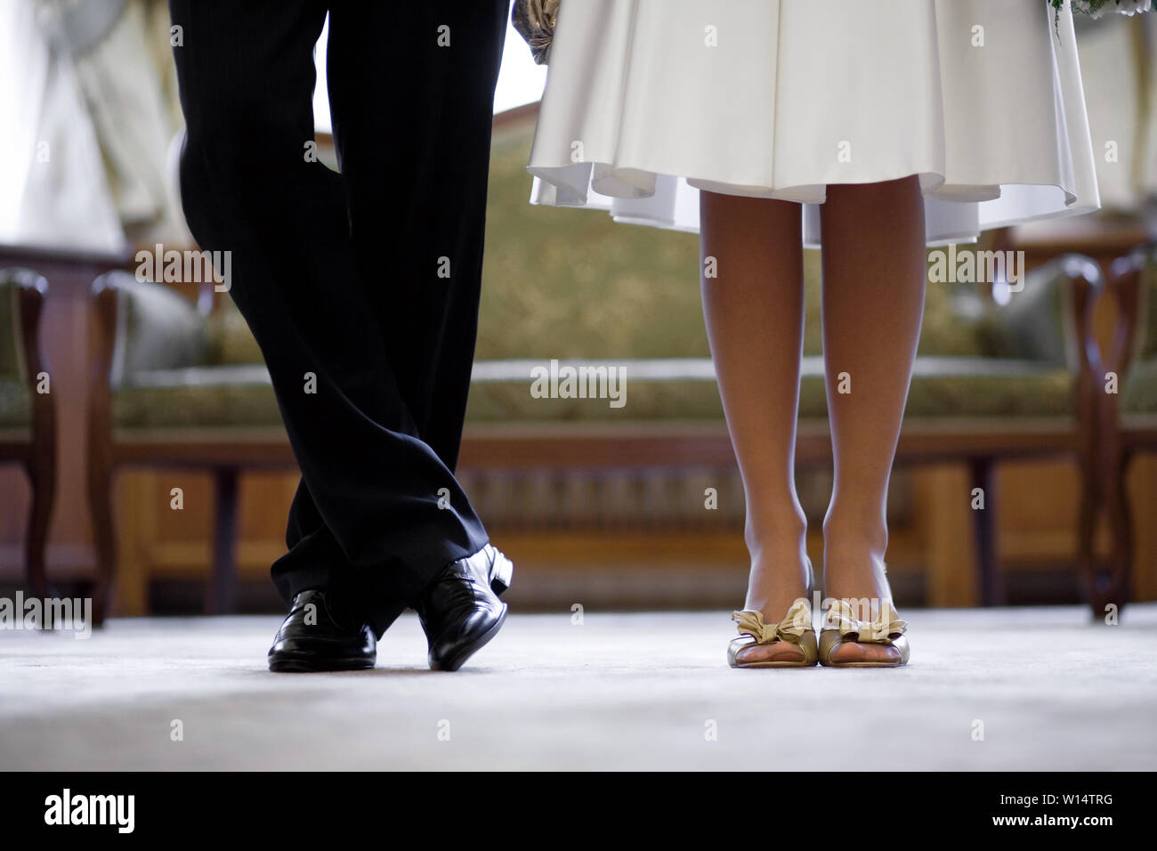 white wedding dress black shoes