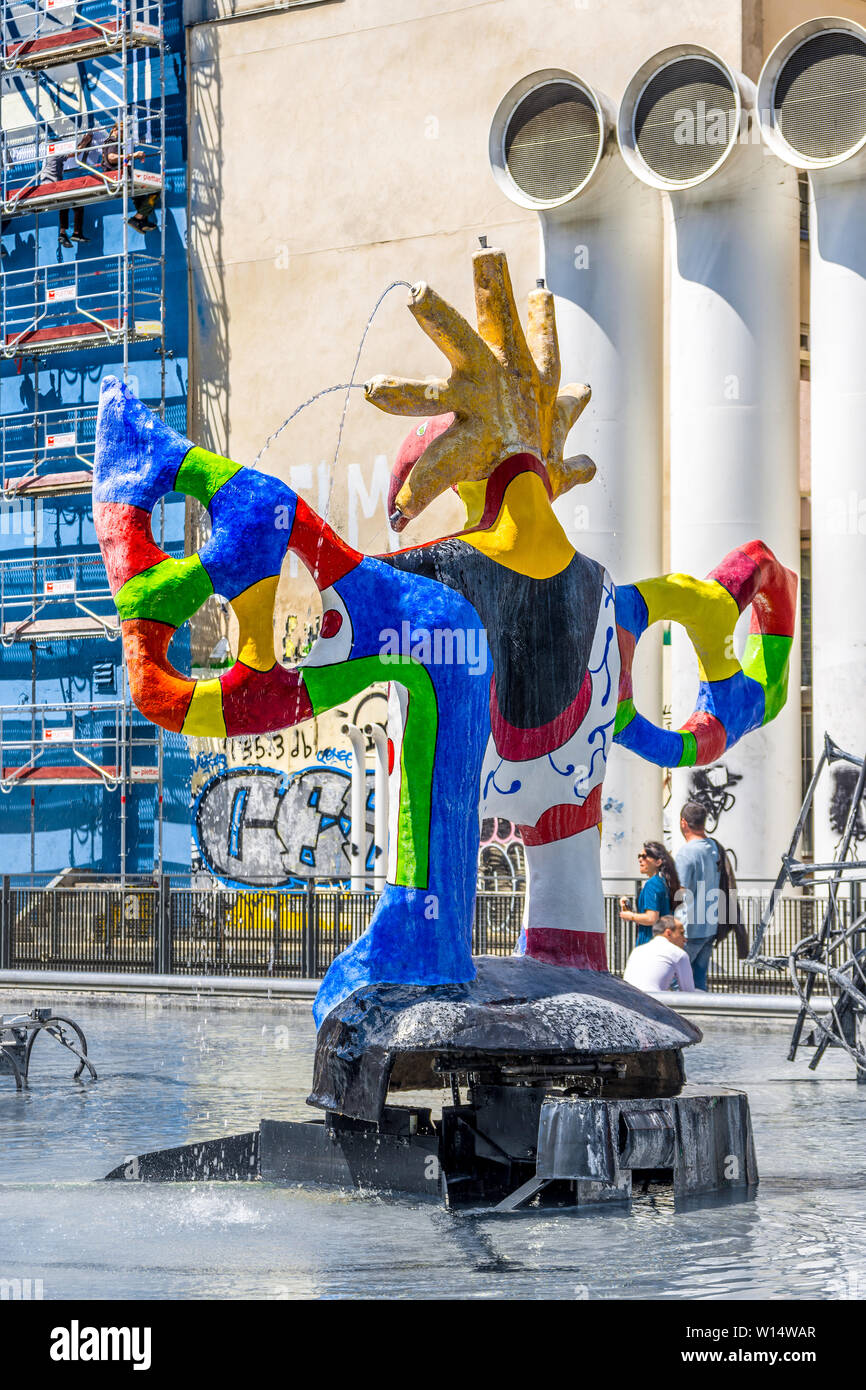 Stravinsky Fountain sculptures, Paris, France. Stock Photo