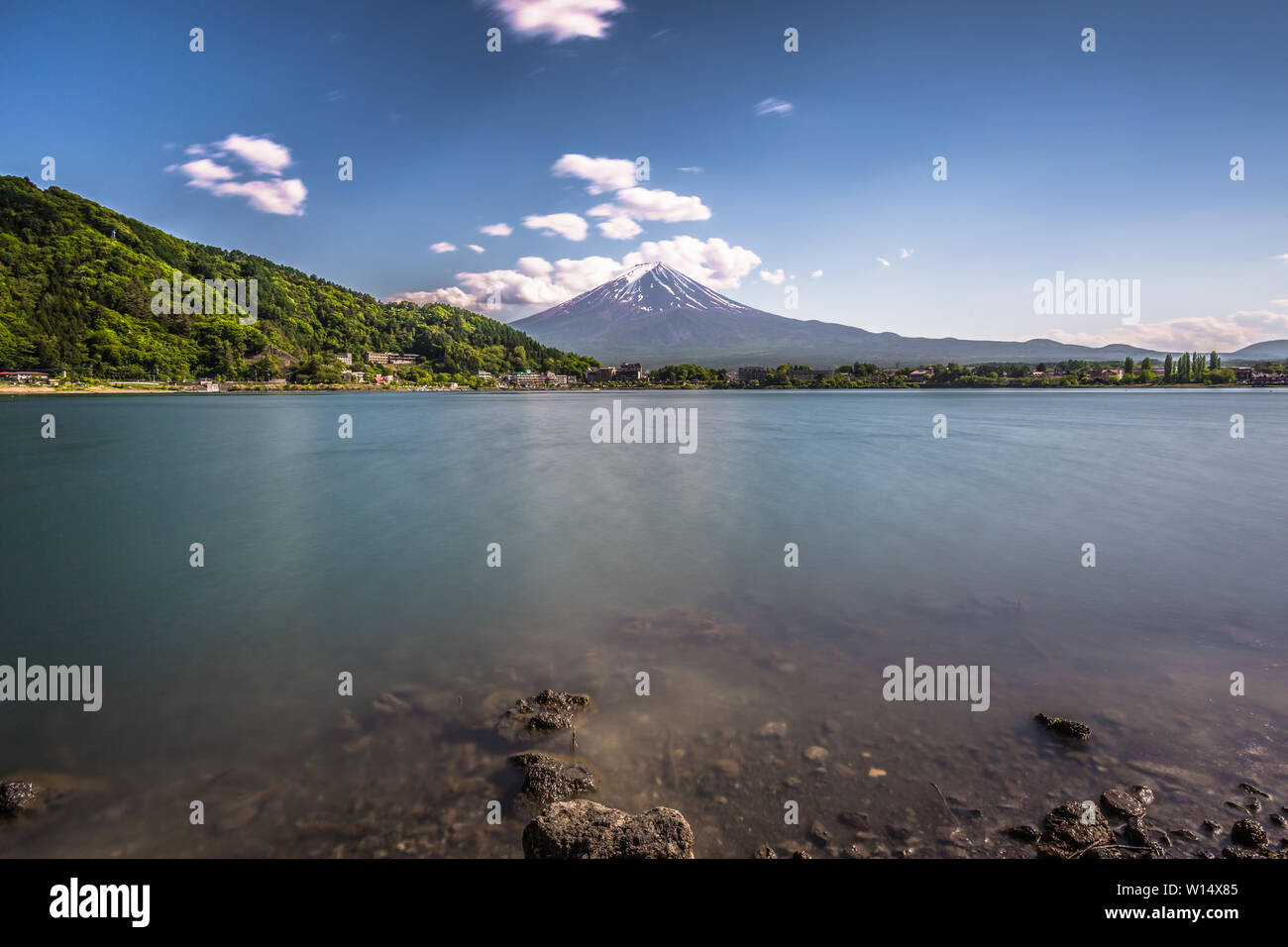 Kawaguchiko - May 24, 2019: Mount Fuji Seem From Lake Kawaguchi, Japan ...