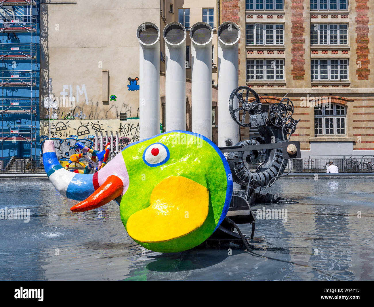 Stravinsky Fountain sculptures, Paris, France. Stock Photo