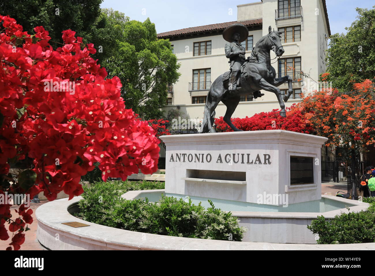 Statue of Mexican singer-actor Antonio Aguilar in Downtown Los Angeles Stock Photo