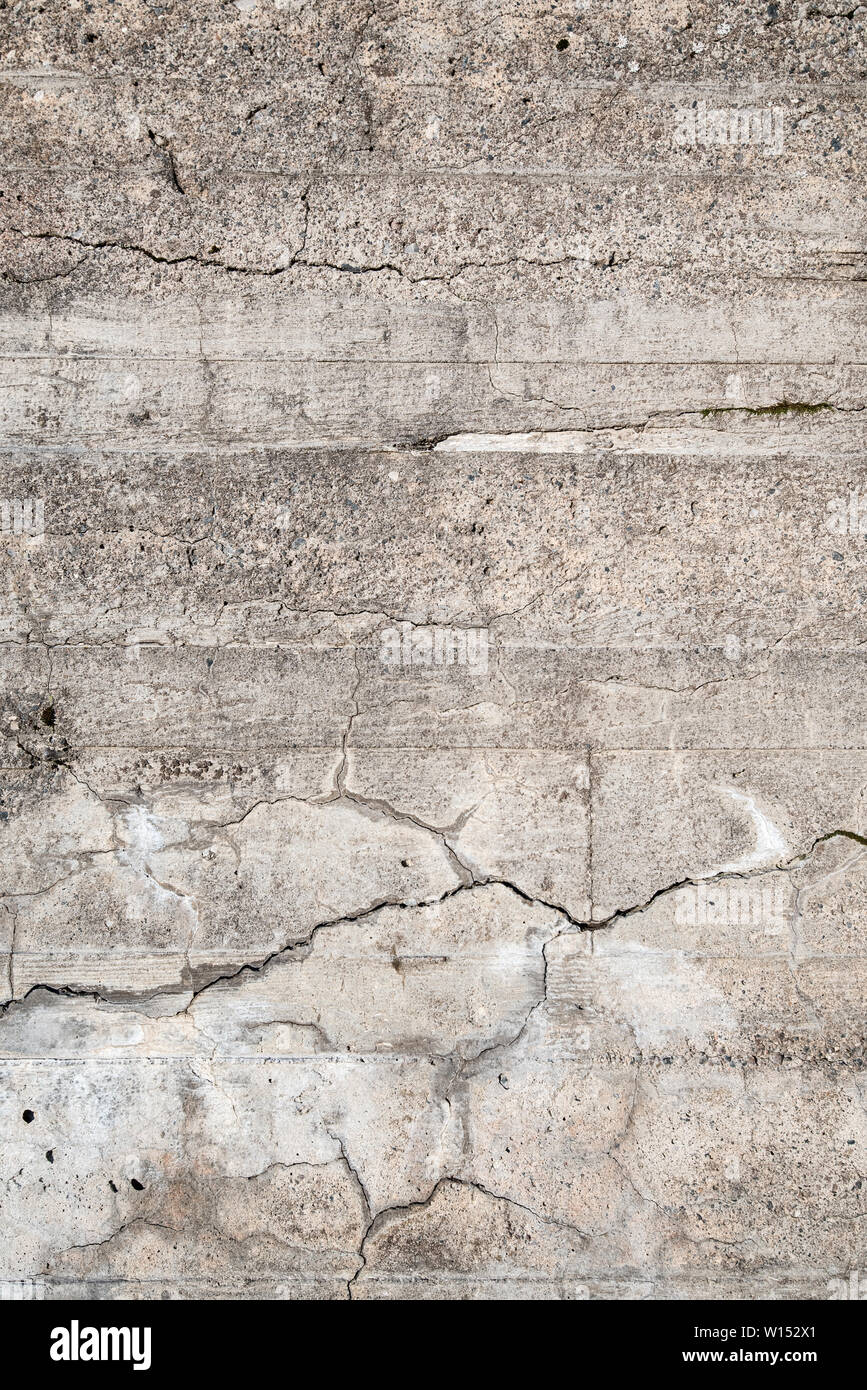 Old cracked and weathered concrete wall Stock Photo