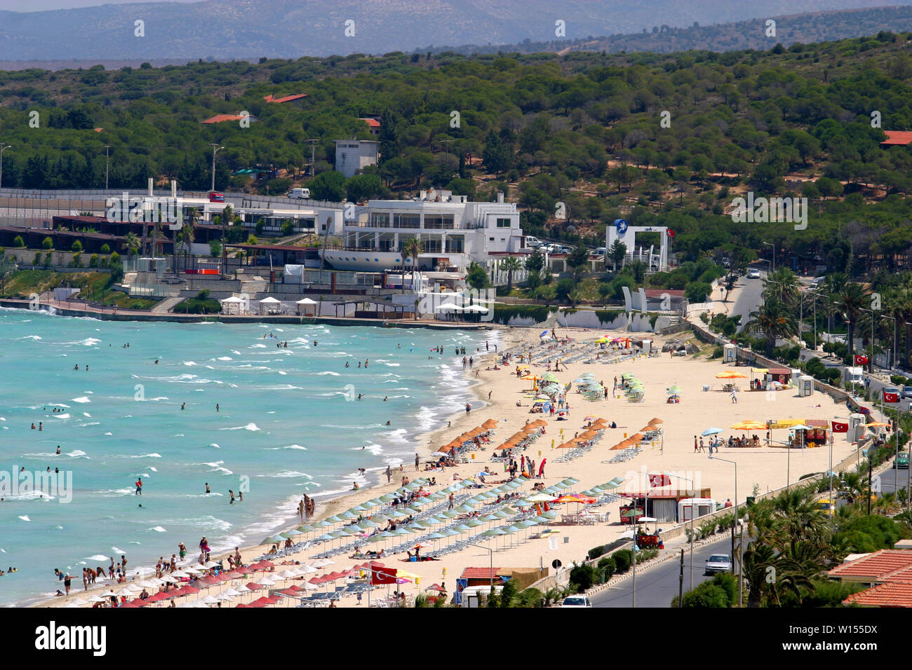 Beautiful beach in Cesme, Izmir, Turkey. Stock Photo