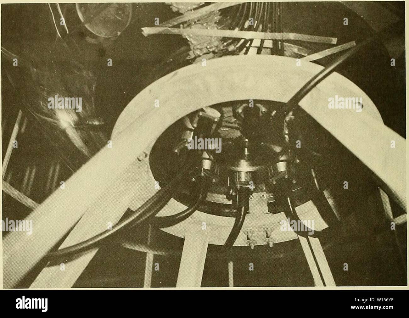 Archive image from page 119 of Development of a spherical acrylic. Development of a spherical acrylic plastic pressure hull for hydrospace application . developmentofsph00stac Year: 1970  Figure 76. Cables and cable feedthroughs in the steel polar penetration closure for the strain gage instrumentation on the 66-inch-diameter capsule. Stock Photo