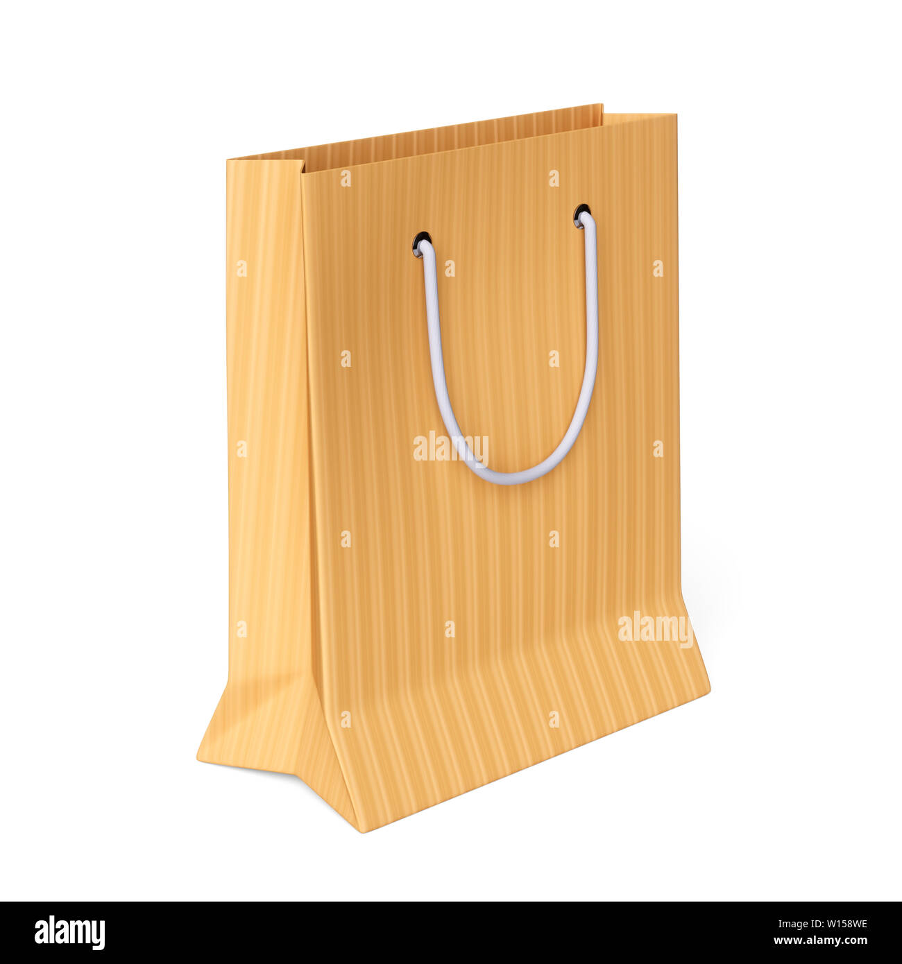 Paper shopping bag isolated on white background. 3d rendering ...