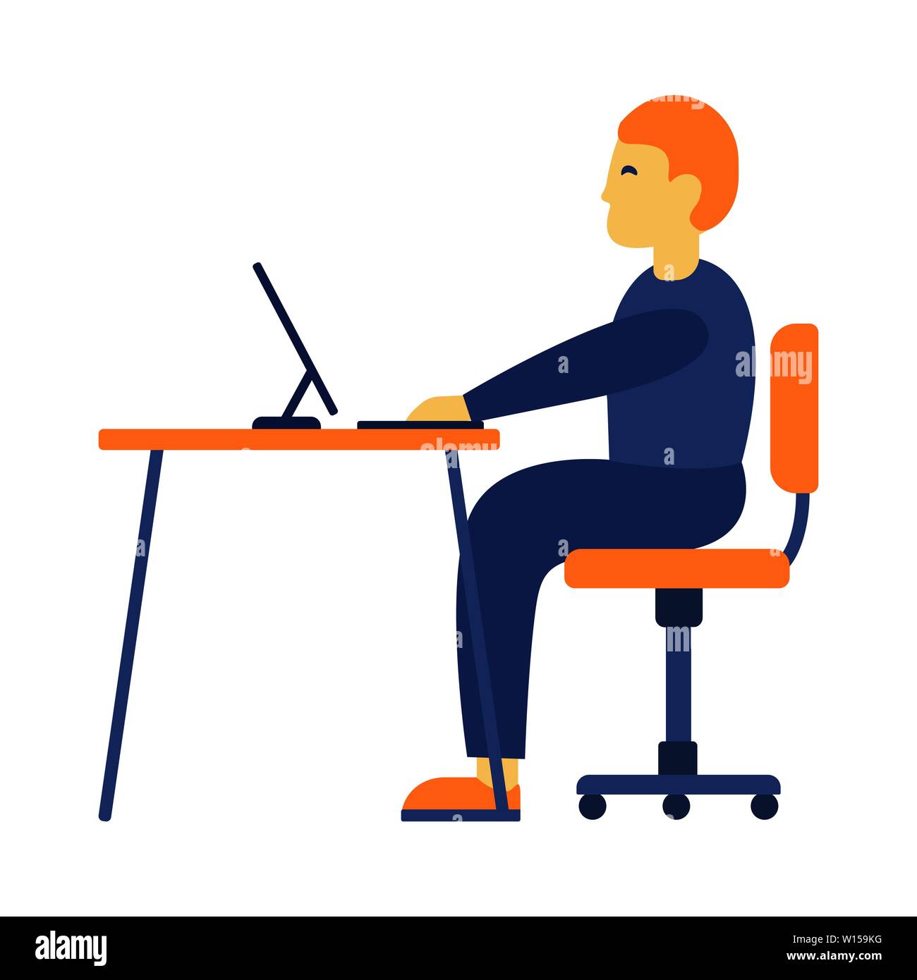Tired young man sitting Stock Vector Images - Alamy