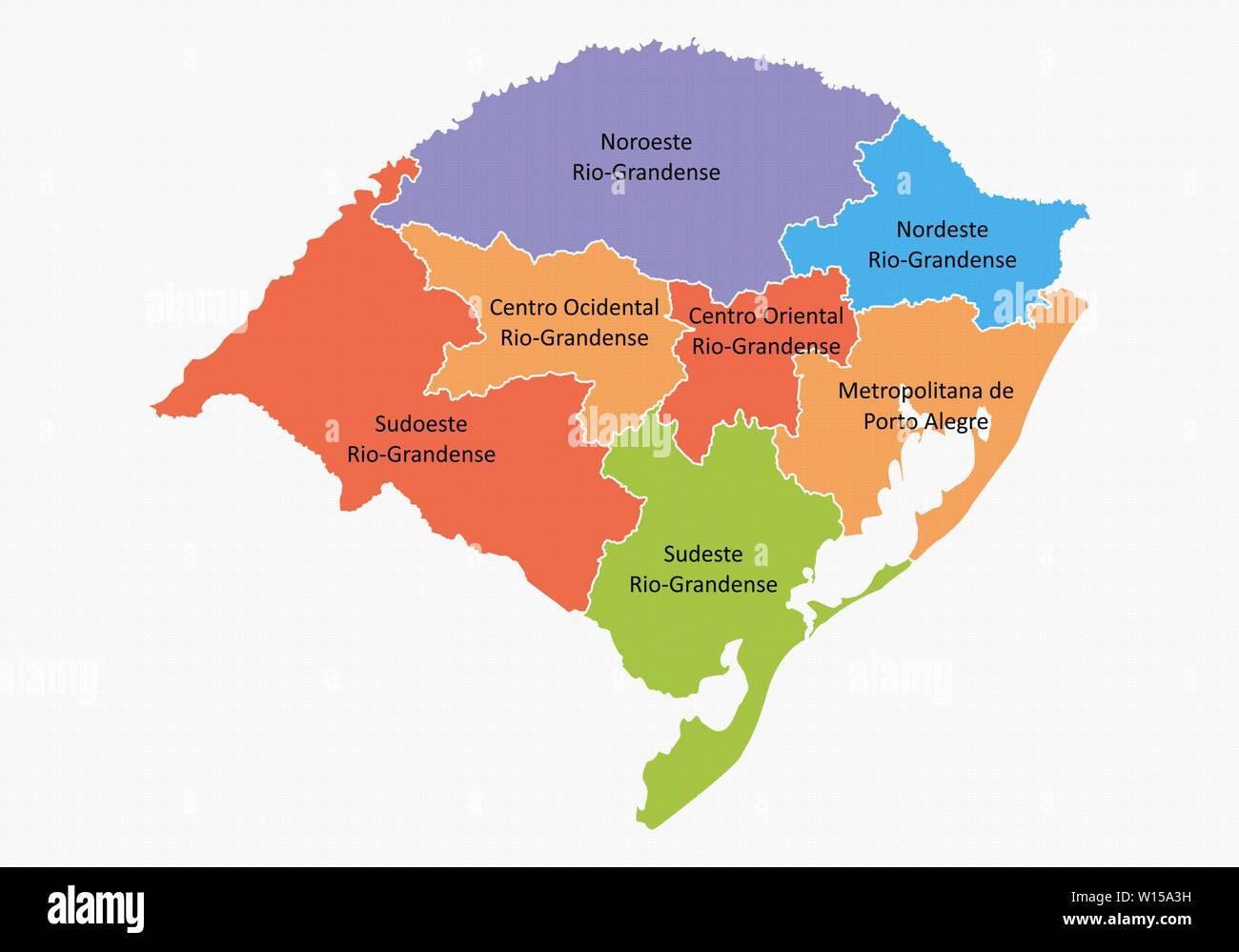 A Colorful Map Of The Rio Grande Do Sul State Regions Brazil Stock Vector Image And Art Alamy 5703