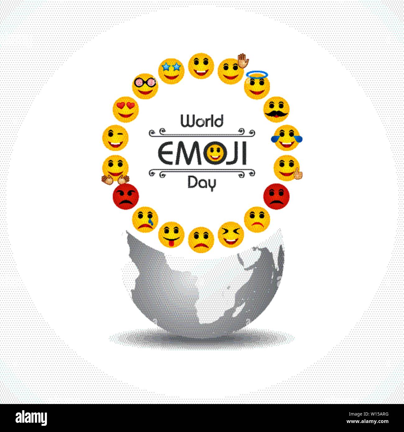 Illustration of World Emoji Day Greeting 17 July Stock Vector Image