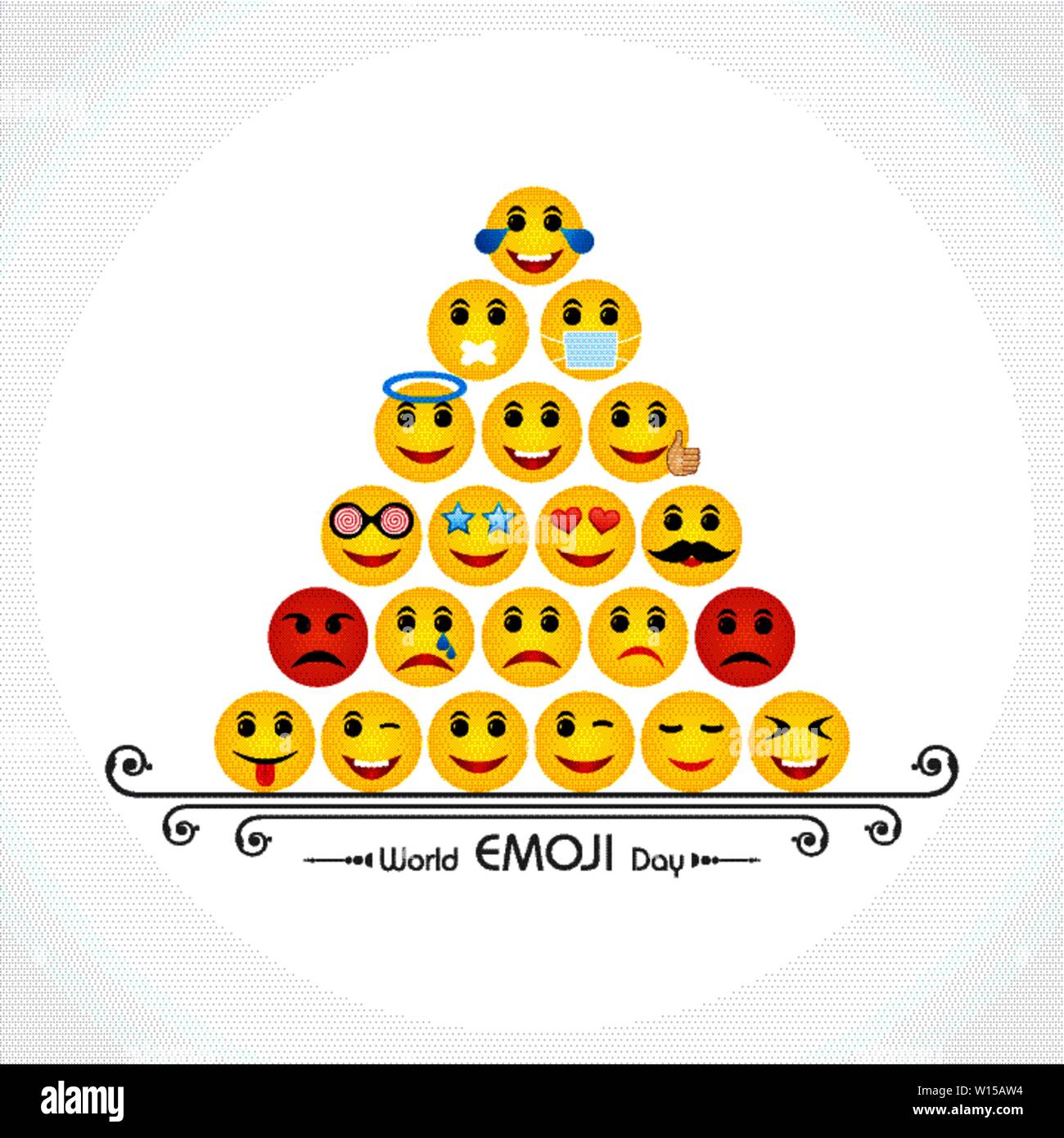 Illustration of World Emoji Day Greeting 17 July Stock Vector Image