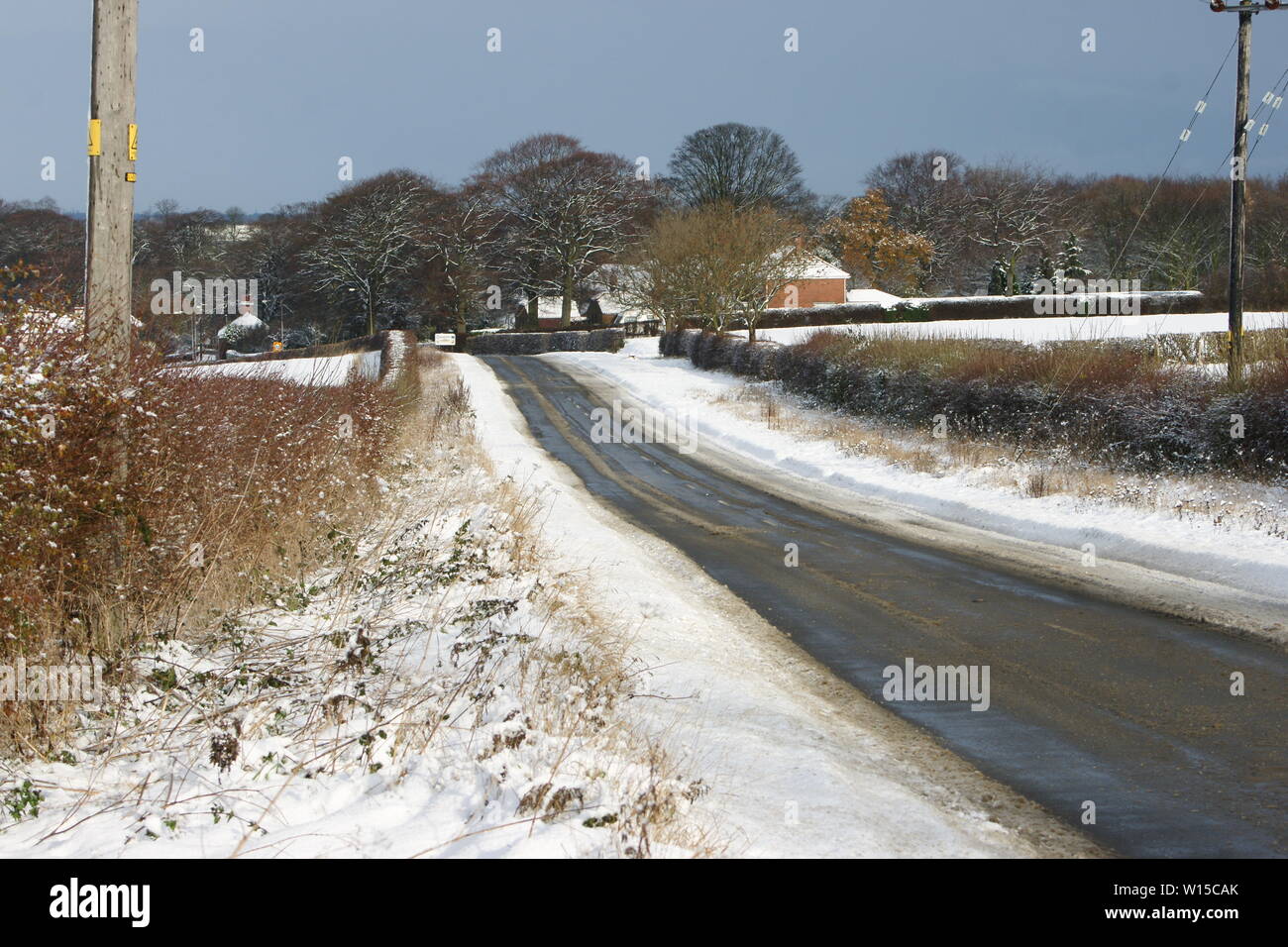 snow and ice on roads Stock Photo Alamy