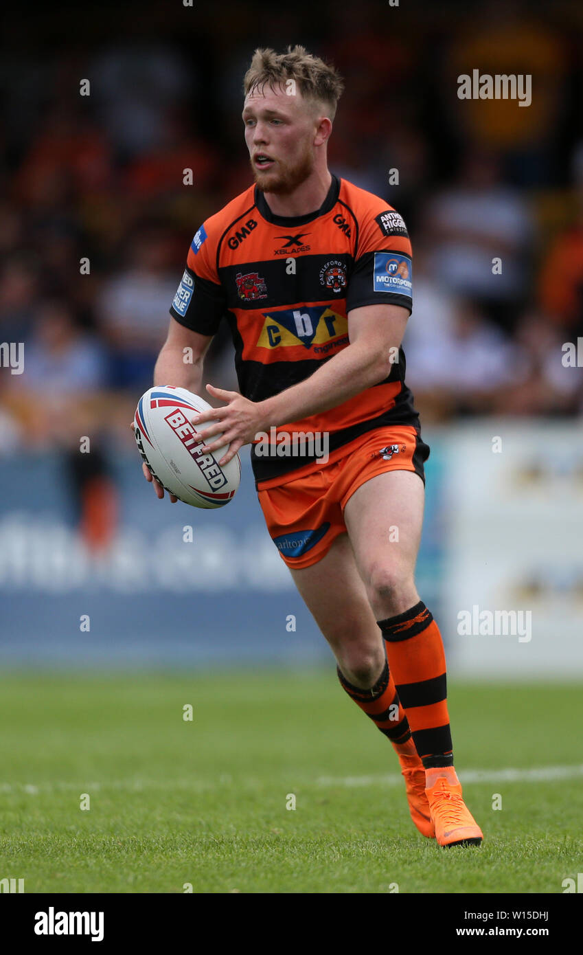 Castleford Tigers' Cory Aston during the Betfred Super League match at the Mend-A-Hose Jungle, Castleford. Stock Photo