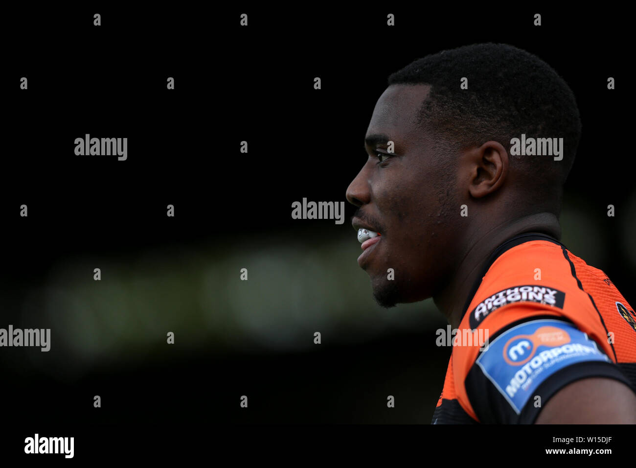 Castleford Tigers' Tuoyo Egodo during the Betfred Super League match at the Mend-A-Hose Jungle, Castleford. Stock Photo
