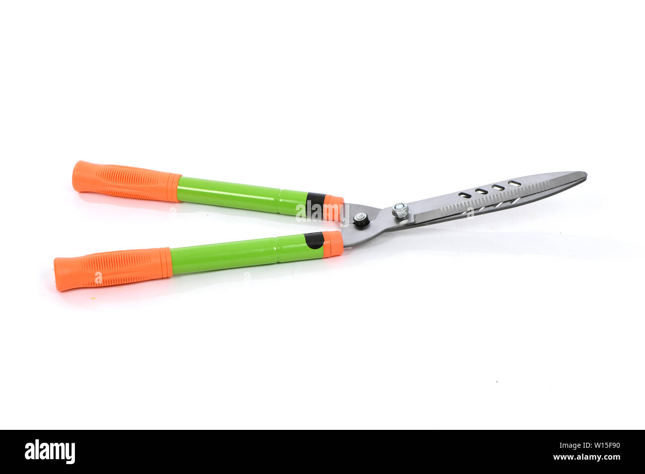 Garden tools, scissors for cutting isolated on white background. High