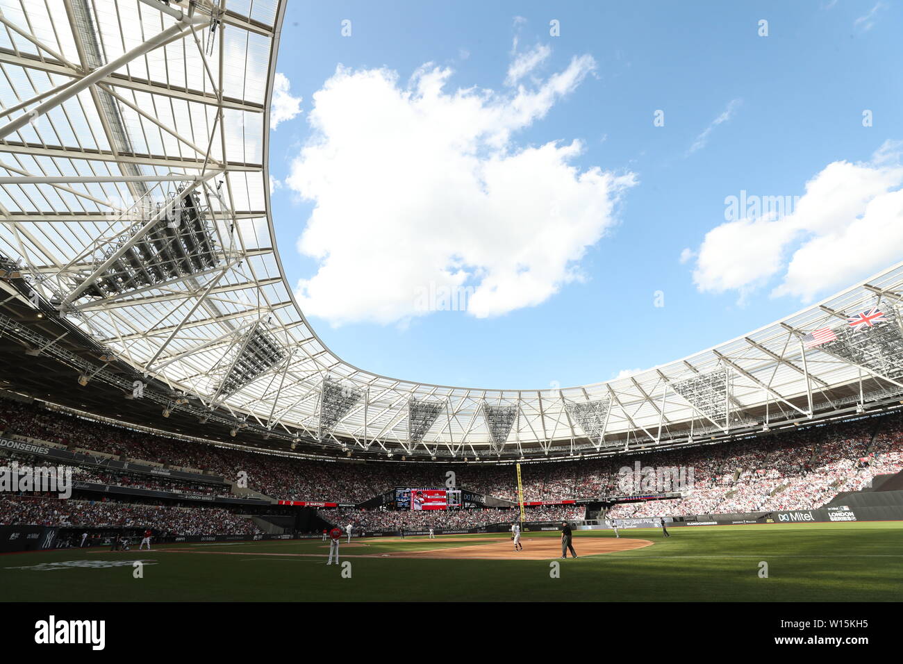 General View during the MLB London Series Match at The London Stadium. Stock Photo