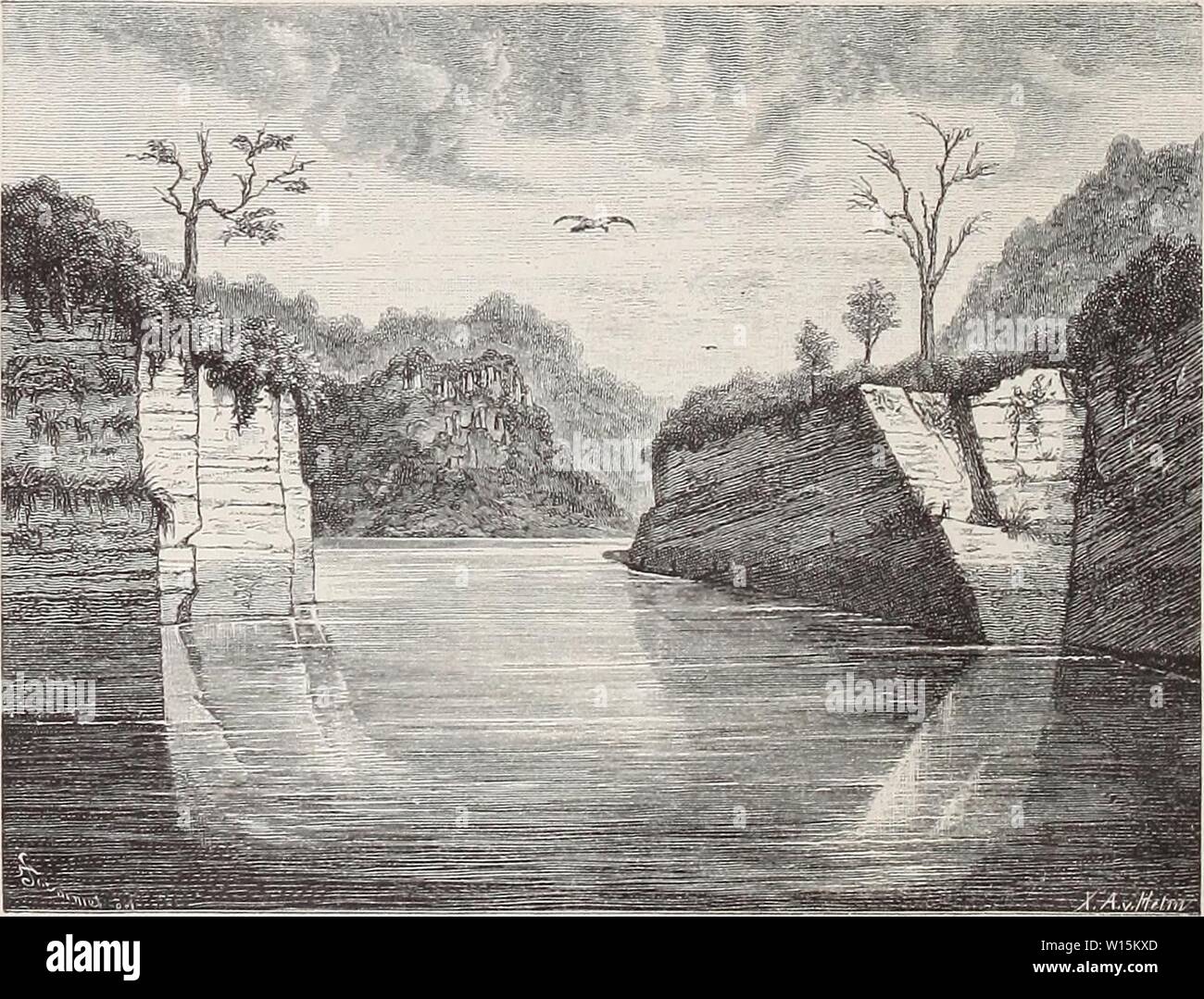 Archive image from page 163 of Die Loango-Expedition ausgesandt von der. Die Loango-Expedition ausgesandt von der Deutschen Gesellschaft zur Erforschung Aequatorial-Africas, 1873-1876. Ein Reisewerk in drei Abtheilungen . dieloangoexpedi00gssf Year: 1888  134 An der Küste. Die Reise hatte mich stark mitgenommen, mein äusseres Ansehen sehr verändert. Die Ruhe, die ich mir nun gönnen durfte, zeitigte nur einen neuen Krankheitsausbruch, und ich wurde in der be- drückenden Küstenluft leidender als zuvor. Weit davon entfernt, irgend welche Freude über den gebotenen Comfort und den günstigen Anfang Stock Photo