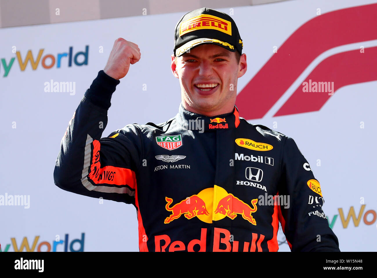 33 Max Verstappen Aston Martin Red Bull Racing Honda Celebrates Austrian Grand Prix 19 Spielberg Zeltweg 30 06 19 Gp Austria Formula 1 Championship 18 Race Foto Federico Basile Insidefoto Credit Insidefoto Srl Alamy Live News