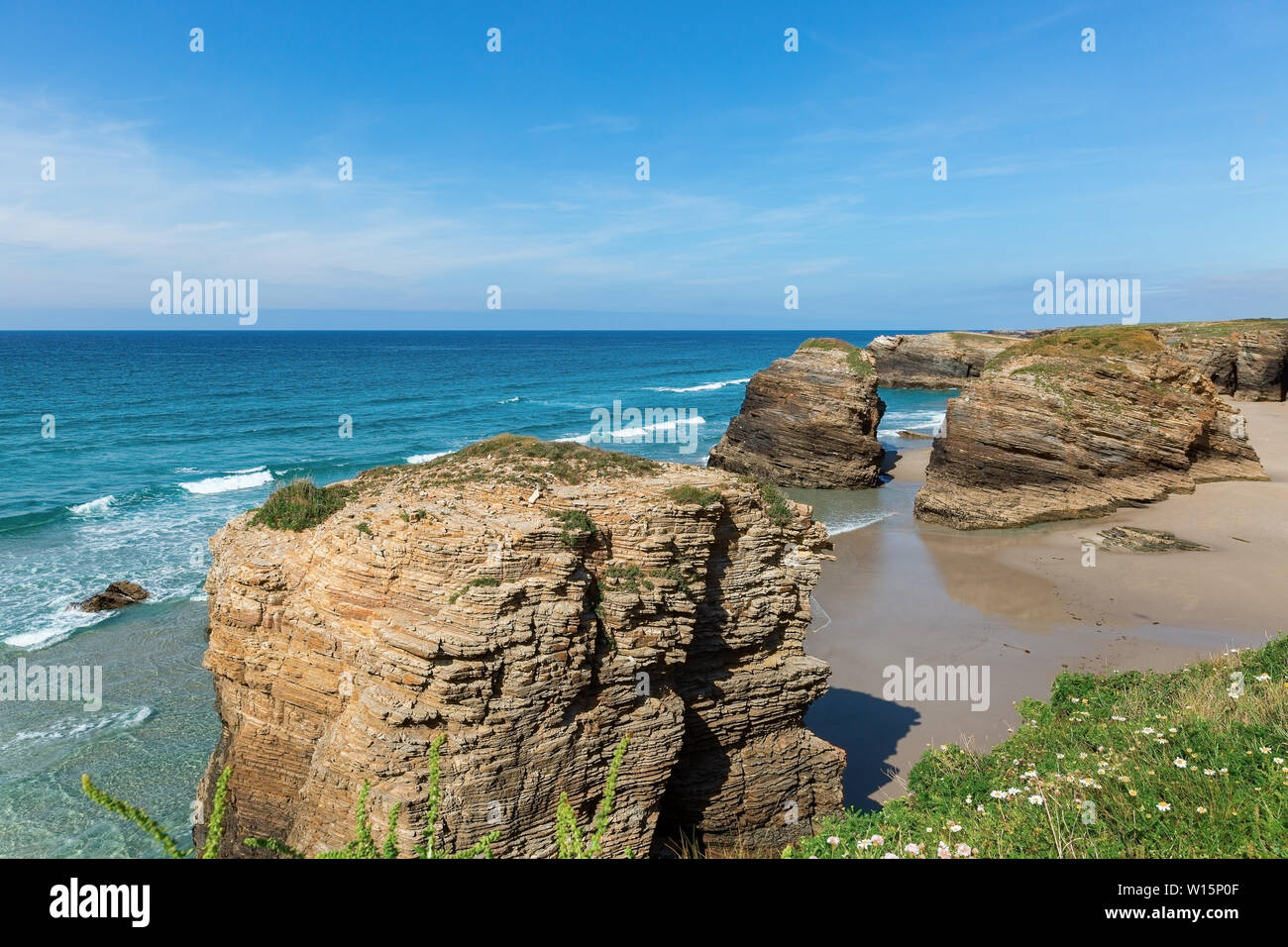 Beach cathedrals on the Bay of Biscay in Spain Stock Photo Alamy