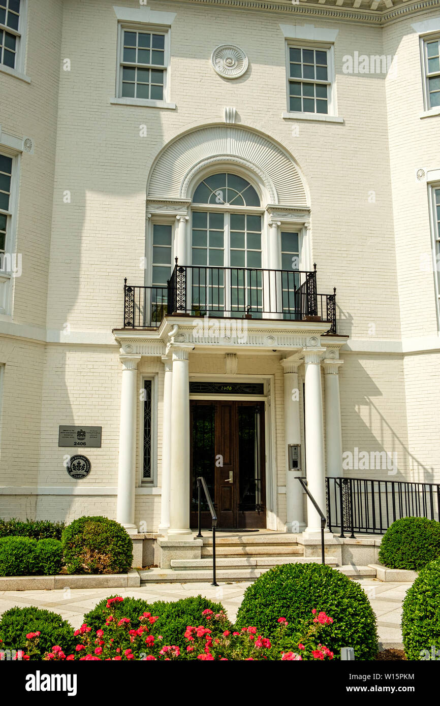 Embassy of the United Arab Emirates Education Affairs Office, Nellie and Isabelle Sedgeley House, 2406 Massachusetts Avenue NW, Washington DC Stock Photo