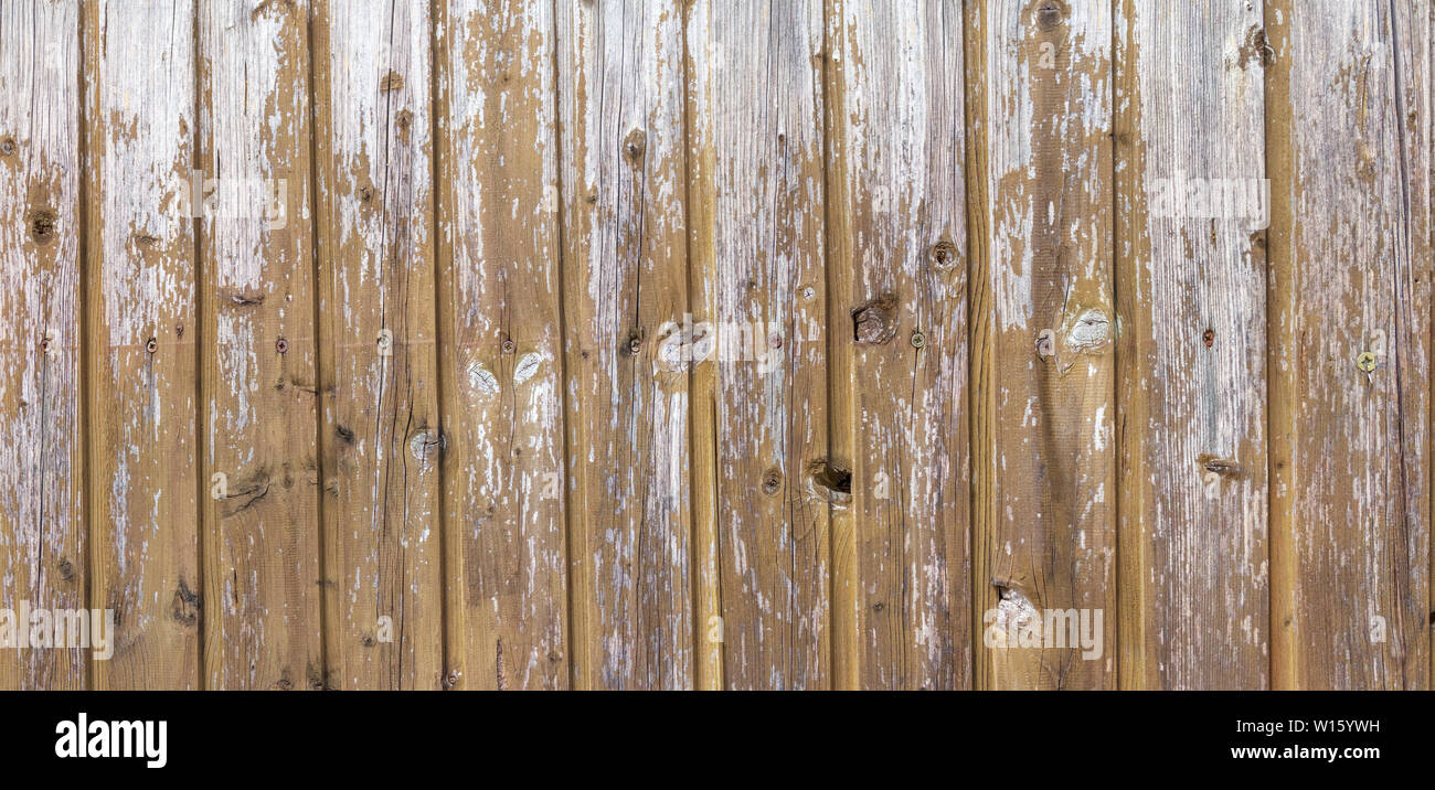 Dark brown wood plank fence texture background. Stock Photo