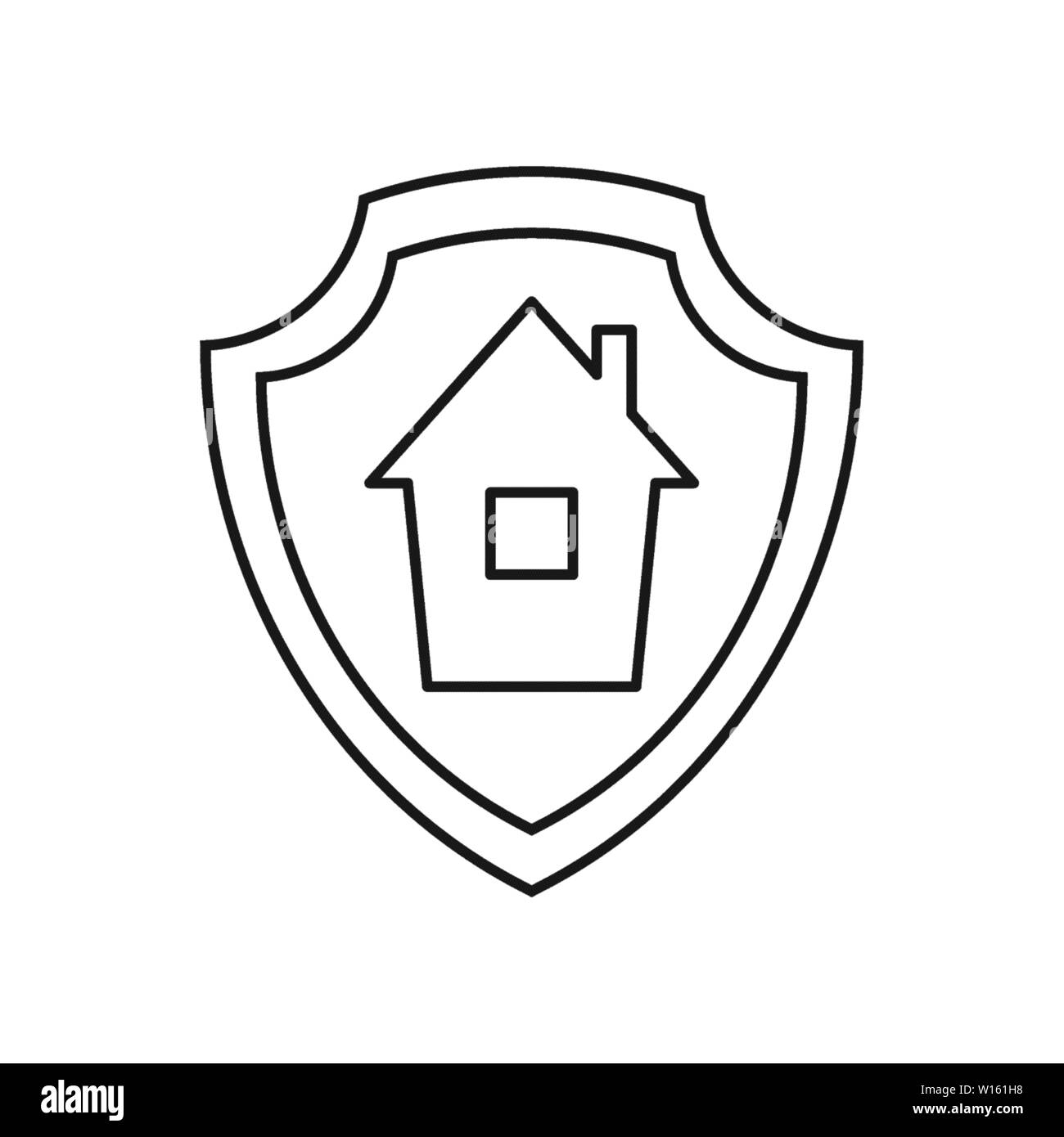 Mortgage protection icon. Outline mortgage protection vector icon for web design isolated on white background. EPS 10. Stock Vector