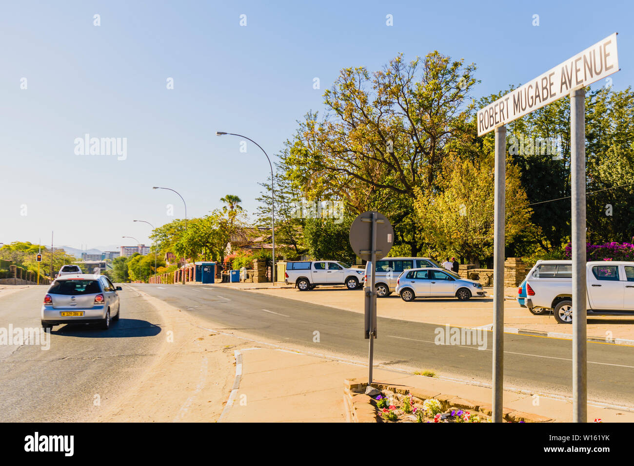 Robert Mugabe Avenue, Windhoek, Namibia Stock Photo