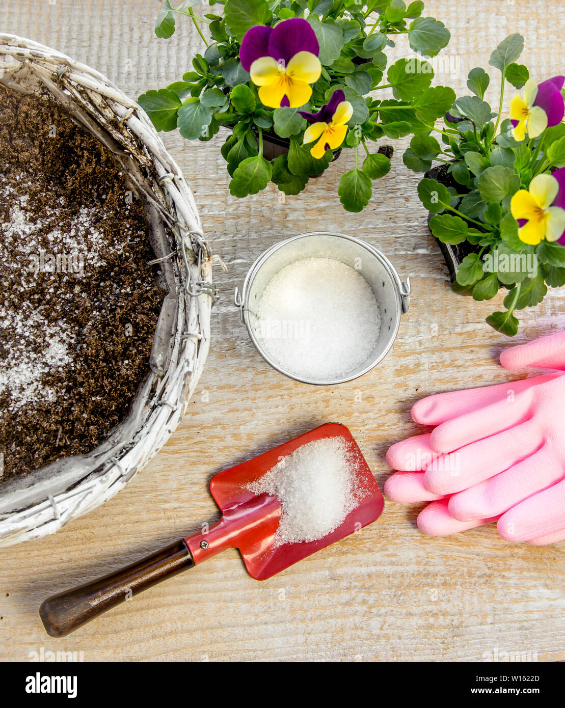 Water gel granules absorb water and stored water is available to release gradually to plant