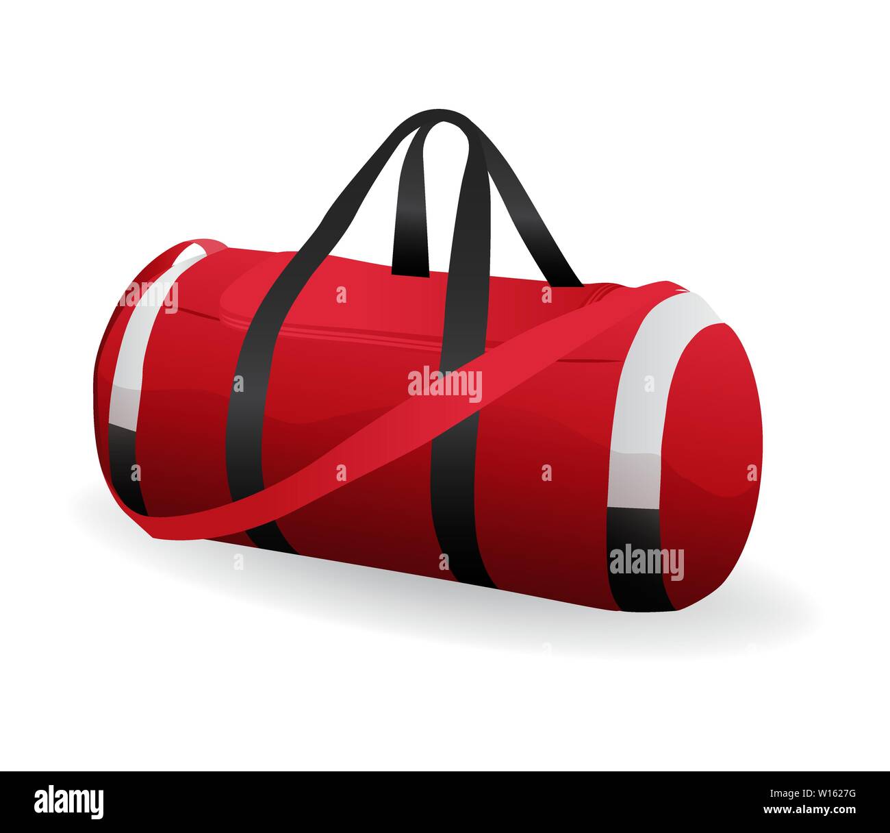 Red sport bag for sportswear and equipment icon isolated Stock Vector