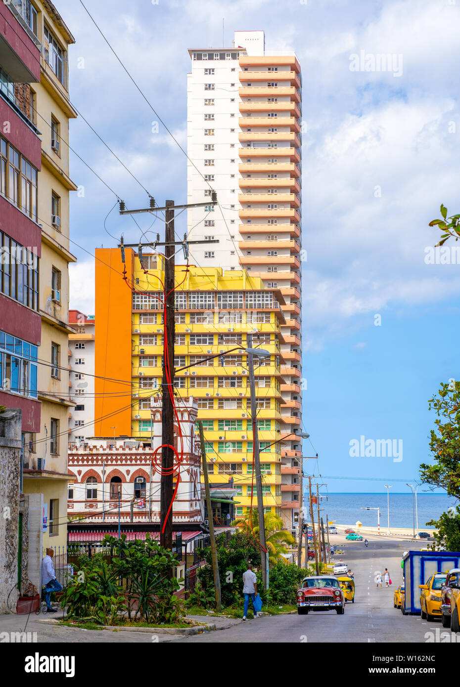 Colorful Buildings in Havana Cuba. Stock Photo