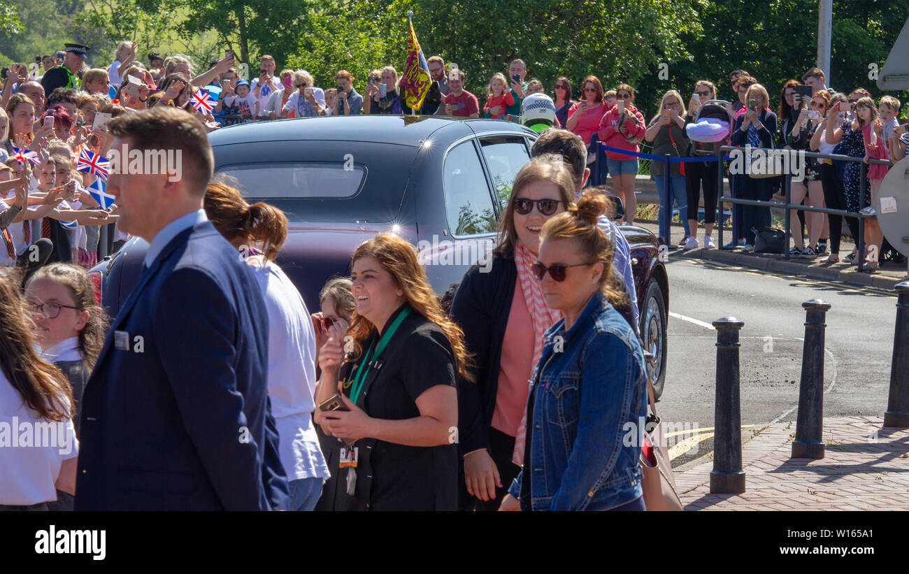 Her Majesty leaves the station in her limousine. HM The Queen has