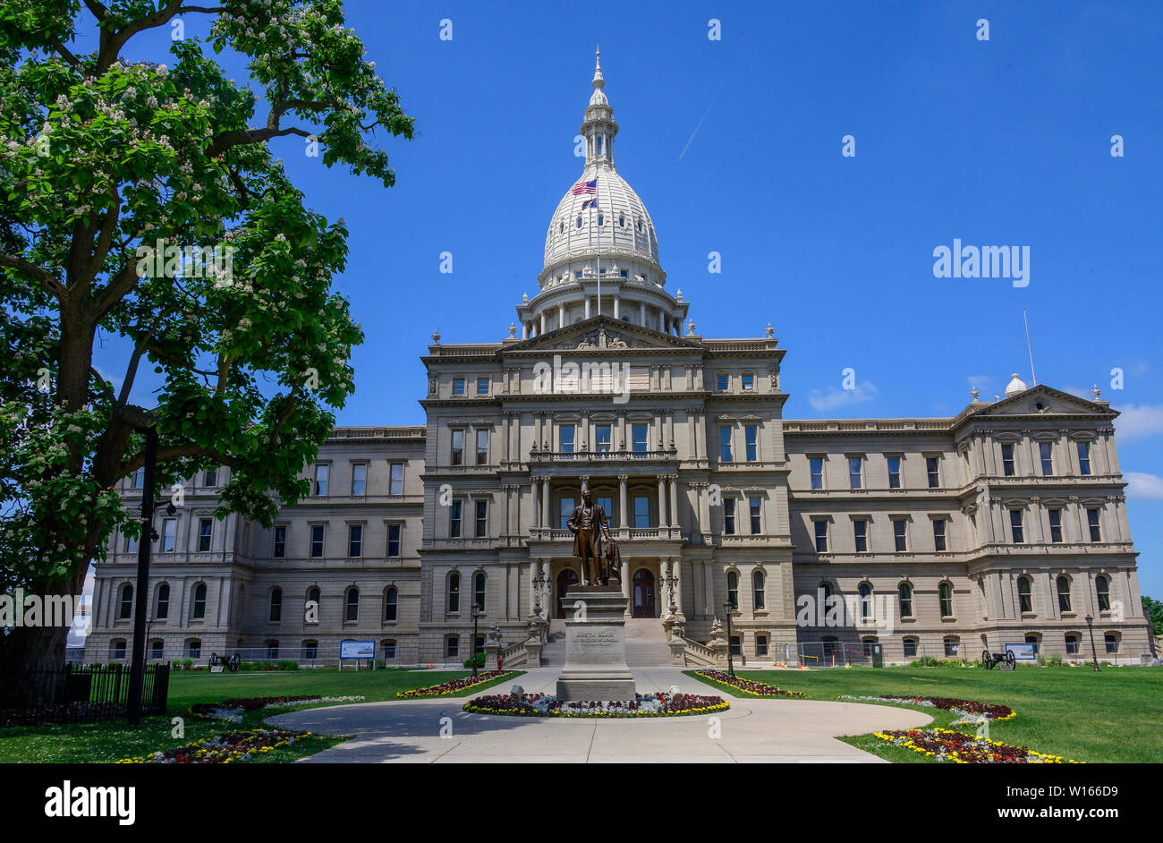 Exterior of the Michigan State Capitol, which opened on January 1, 1879 ...