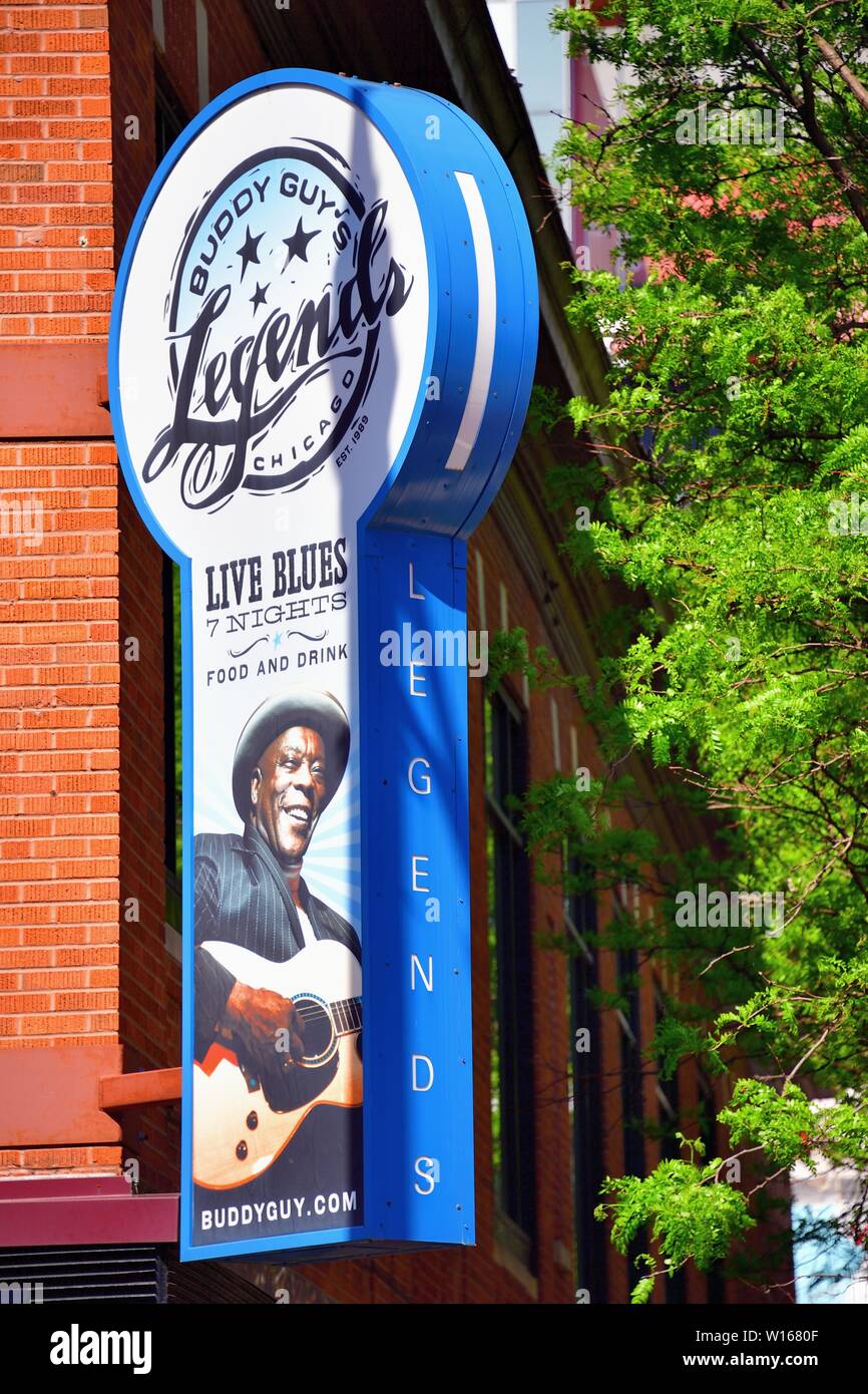 Chicago, Illinois, USA. Buddy Guy's Legends is a blues club just south of the Loop in Chicago. Stock Photo